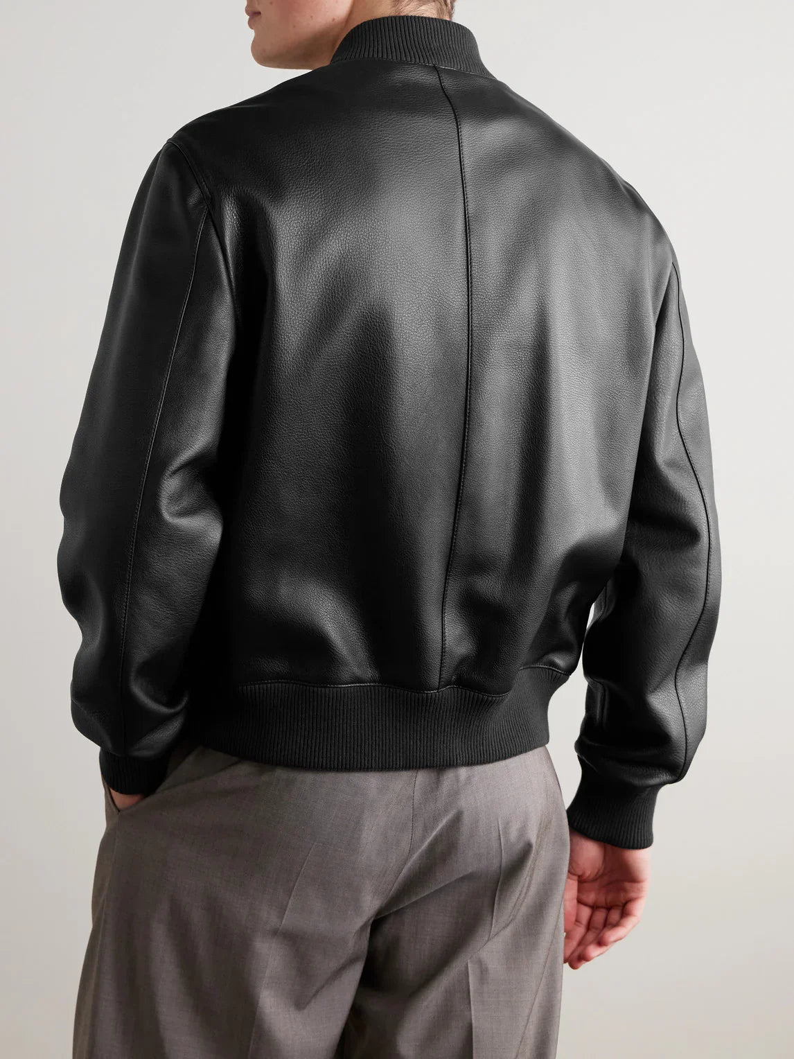 Full-Grain Leather Bomber Jacket