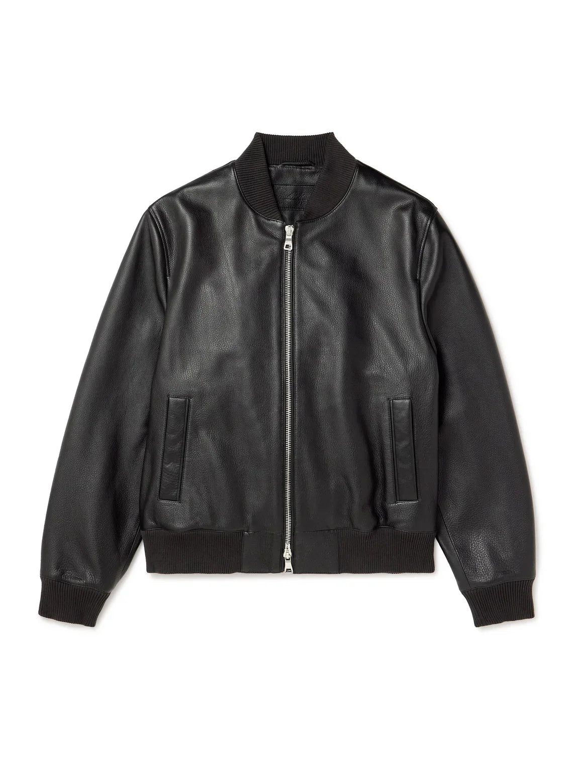 Full-Grain Leather Bomber Jacket