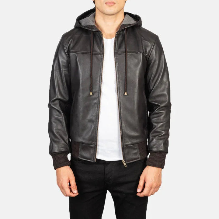 Hooded Leather Jacket