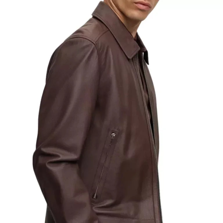 Lambskin Leather Dark Leather Brown Jacket