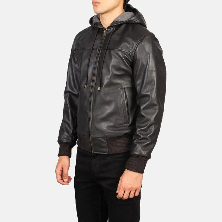 Hooded Leather Jacket