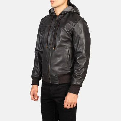 Hooded Leather Jacket