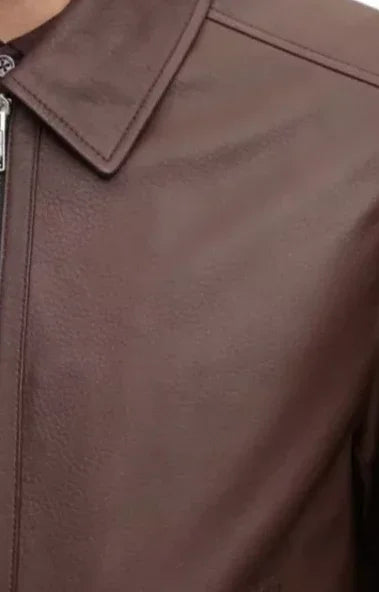 Lambskin Leather Dark Leather Brown Jacket