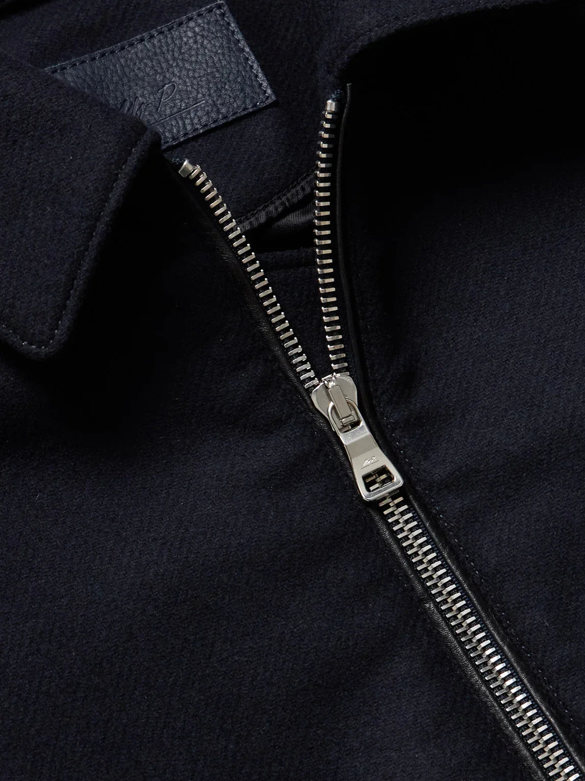 Panelled Ribbed Wool and Textured-Leather Varsity Jacket