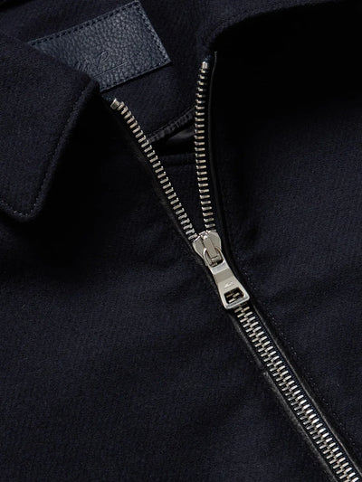 Panelled Ribbed Wool and Textured-Leather Varsity Jacket