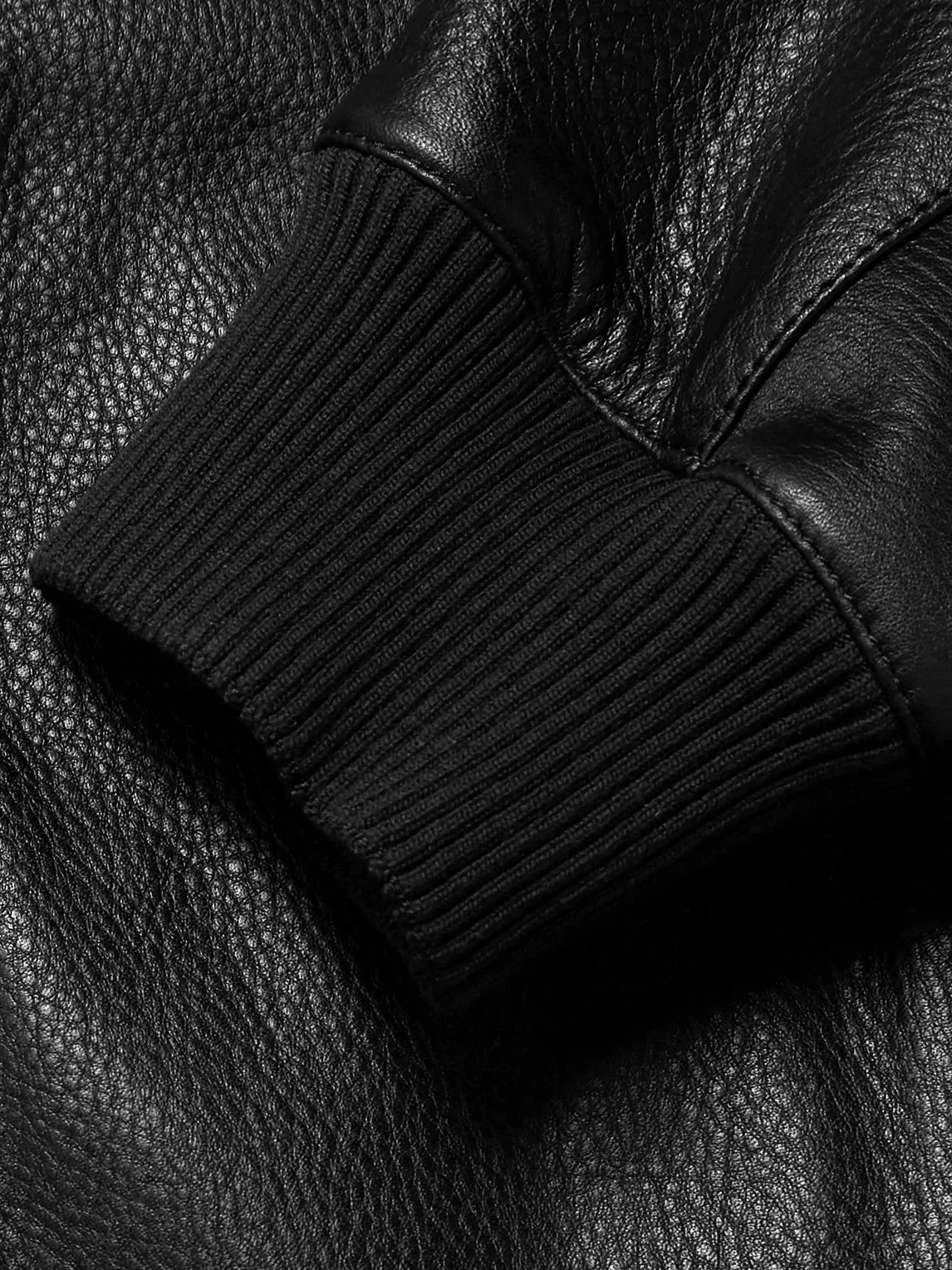 Full-Grain Leather Bomber Jacket