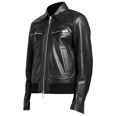 Classic Mens Biker Leather Jacket