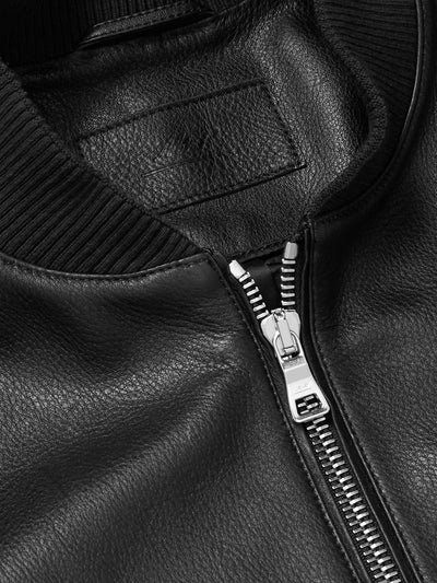 Full-Grain Leather Bomber Jacket