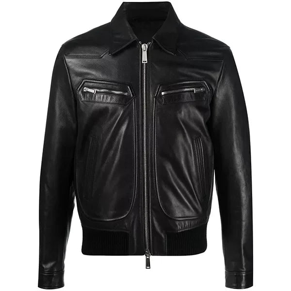 Classic Mens Biker Leather Jacket
